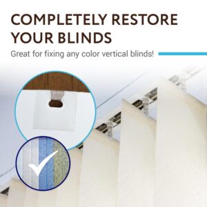 Impresa Clear Vertical Blind Repair Tabs - 20 Clear, Stick-On Tabs (10 Sets) with 2 Alcohol Wipes - Great for Sliding Door, Window, Patio Blinds - Simple Blind Fixing Solution