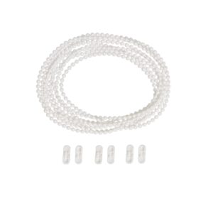 HASAYAKI Curtain Beaded Chain Cord, 3m / 3.28yd / 9ft Beaded Pull Strings with 3 Connectors, Repair for Roller Blinds Shades - White