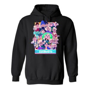 wawni kallmekris merch kallmekris art drawing classic hoodie sweatshirt unisex black (black, l)