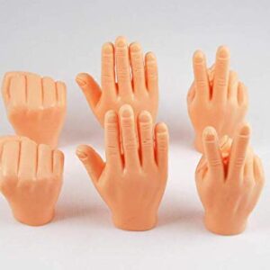 Daily Portable Tiny Finger Hands- Rock Paper Scissors 6 Pack - Little Finger Puppets, Mini Rubber Rock, Paper Scissors, Miniature Small Hand Puppet Prank from Tiktok - 2 of Each Finger Hands