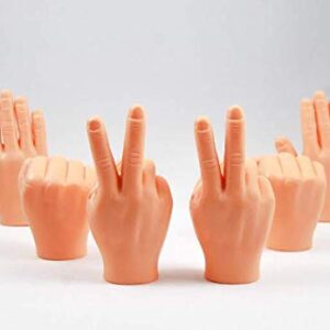 Daily Portable Tiny Finger Hands- Rock Paper Scissors 6 Pack - Little Finger Puppets, Mini Rubber Rock, Paper Scissors, Miniature Small Hand Puppet Prank from Tiktok - 2 of Each Finger Hands