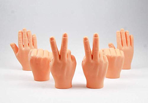 Daily Portable Tiny Finger Hands- Rock Paper Scissors 6 Pack - Little Finger Puppets, Mini Rubber Rock, Paper Scissors, Miniature Small Hand Puppet Prank from Tiktok - 2 of Each Finger Hands