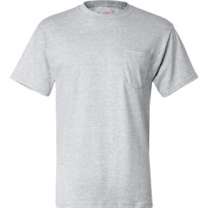 Hanes Beefy-T Adult Pocket T-Shirt Grey L