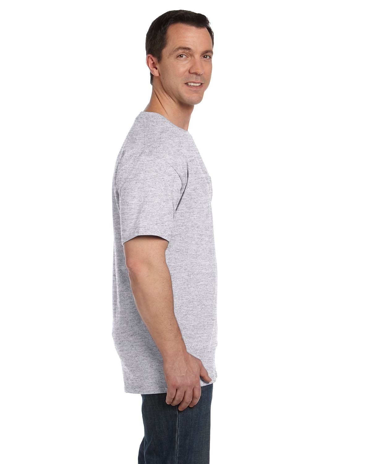 Hanes Beefy-T Adult Pocket T-Shirt Grey L