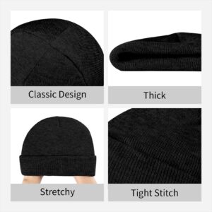 Lil Darkie Knit Hat Winter Summer Warm Skull Cap for Womens and Mens Beanie Hat Black