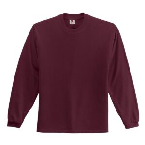 Fruit of the Loom Adult 5 oz. Long-Sleeve T-Shirt, Maroon, L