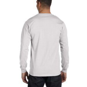 Hanes 6.1 oz. Long-Sleeve Beefy-T, Large, ASH