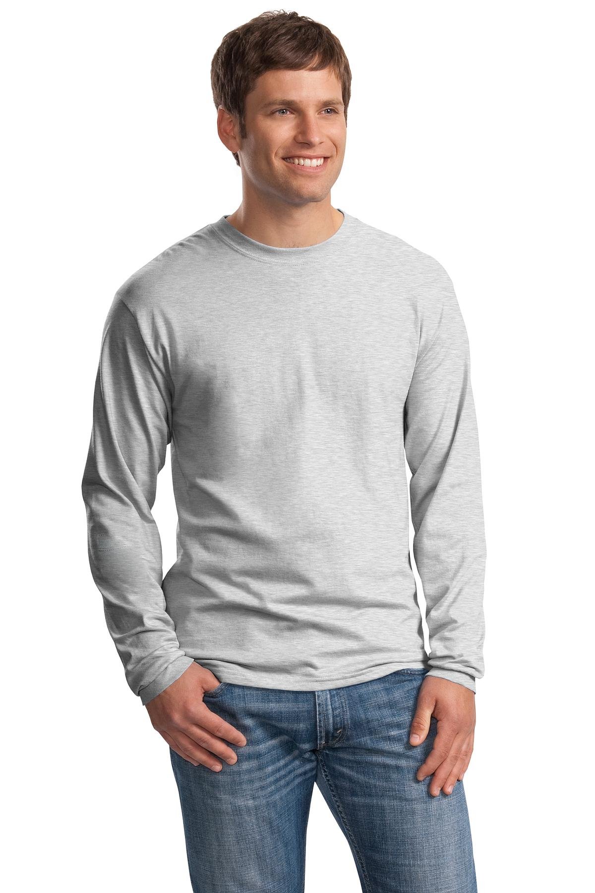 Hanes 6.1 oz. Long-Sleeve Beefy-T, Large, ASH