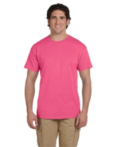 fruit of the loom 5 oz. 100% heavy cotton hd t-shirt (3931) neon pink, l