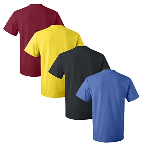 Fruit of the Loom Men's Crew T-Shirt (Pack of 4), Large, Assorted Primary