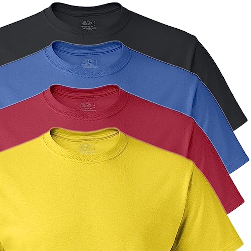 Fruit of the Loom Men's Crew T-Shirt (Pack of 4), X-Large, Assorted Primary