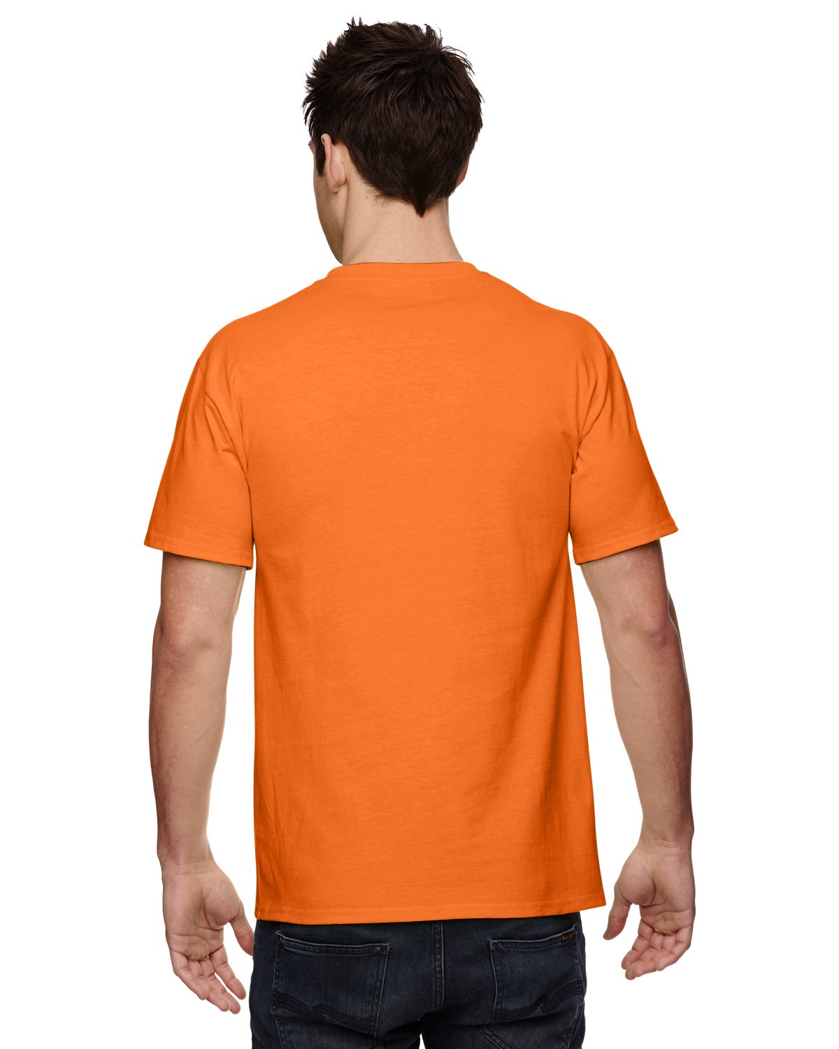 Fruit of the Loom 100% Heavy Cotton HD Pocket T-Shirt, Large, SAFETY ORANGE