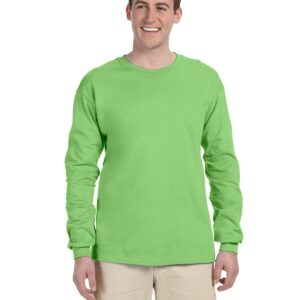 Fruit of the Loom mens 5 oz. HD Long-Sleeve T-Shirt, Kiwi, X-Large