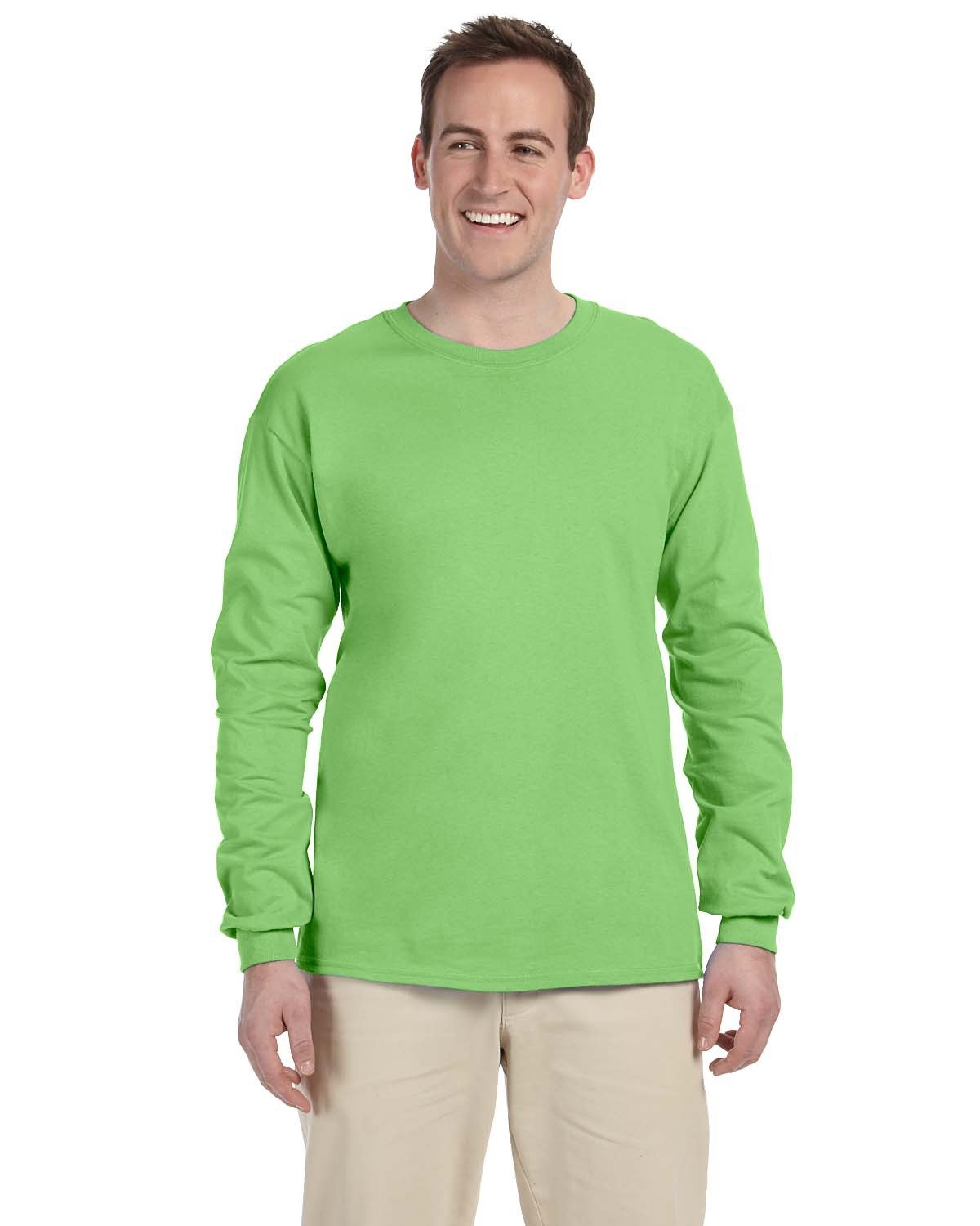 Fruit of the Loom mens 5 oz. HD Long-Sleeve T-Shirt, Kiwi, X-Large