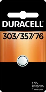 duracell silver oxide battery 1.5 volt 303/357/76, 1 each