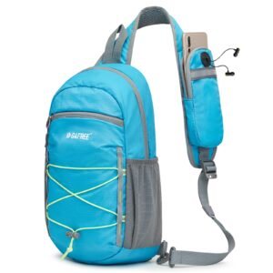 G4Free Sling Bag Backpack RFID Blocking Crossbody with Front Pocket Hiking Daypack Outdoor Chest Bag for Women Men Blue