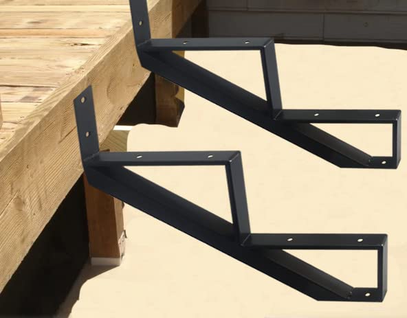 Steel Stair Step Riser - Stair Frame - 2 Step for Deck Height 19.2 Inches Stair Stringer Step Stringer Square Metal Stair Stringer Frame Hanger Bracket Support Outdoor Steps Mobile Home Stairs