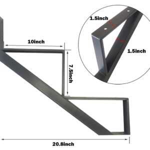 Steel Stair Step Riser - Stair Frame - 2 Step for Deck Height 19.2 Inches Stair Stringer Step Stringer Square Metal Stair Stringer Frame Hanger Bracket Support Outdoor Steps Mobile Home Stairs