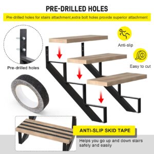 Doniks Steel Stair Step Riser -3 Step for Deck Height 27 Inches metal Stair Stringer Step Stringer support connector Frame hanger bracket