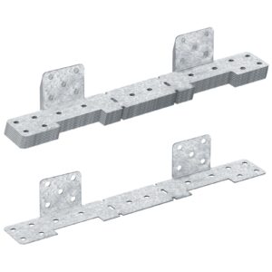 8 PCS Adjustable Stair-Stringer Connector, Tie Straps Bracket Galvanized Steel Deck Stair Stringer Connector(18 Gauge)