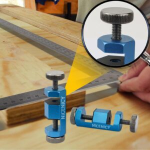 New Tall Stair Gauges, NICENICY Framing Square Stops with Holder, 2 Clamps and Screws, Stair Stringer Layout Tool for Carpentry, Stair Gauges Knobs Tool for Circular Saw