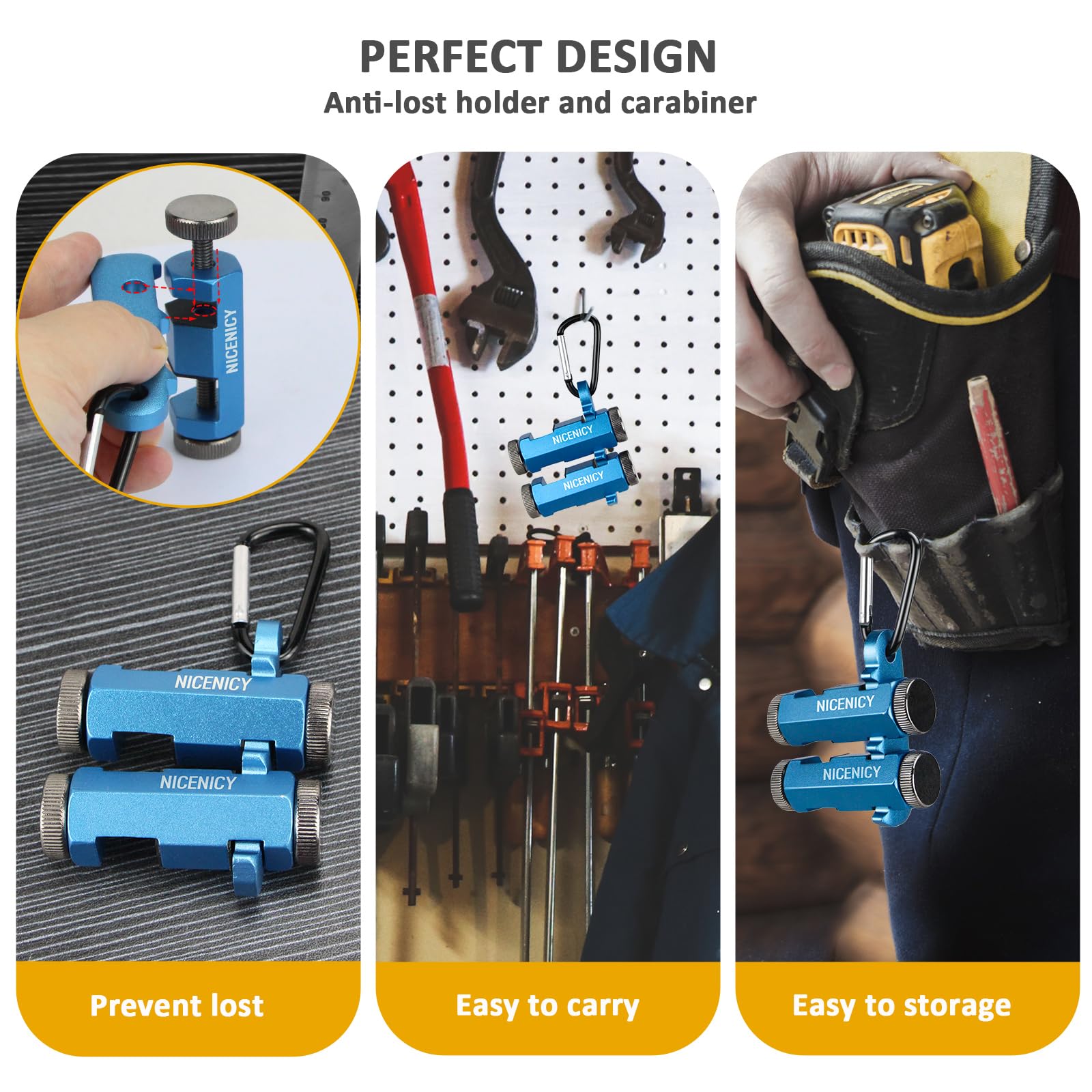 New Tall Stair Gauges, NICENICY Framing Square Stops with Holder, 2 Clamps and Screws, Stair Stringer Layout Tool for Carpentry, Stair Gauges Knobs Tool for Circular Saw