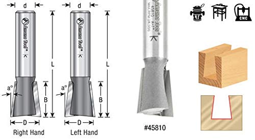 Amana Tool - 45813-LH Carbide Tipped Stair Tread L/H Dovetail 7 Deg x 1" Dia x 7/8 x 1