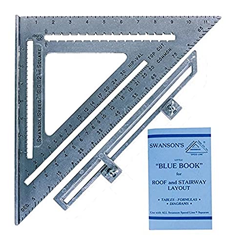 Swanson Tool Co S0107 "Big 12" 12-Inch Speed Square Layout Tool with Blue Book