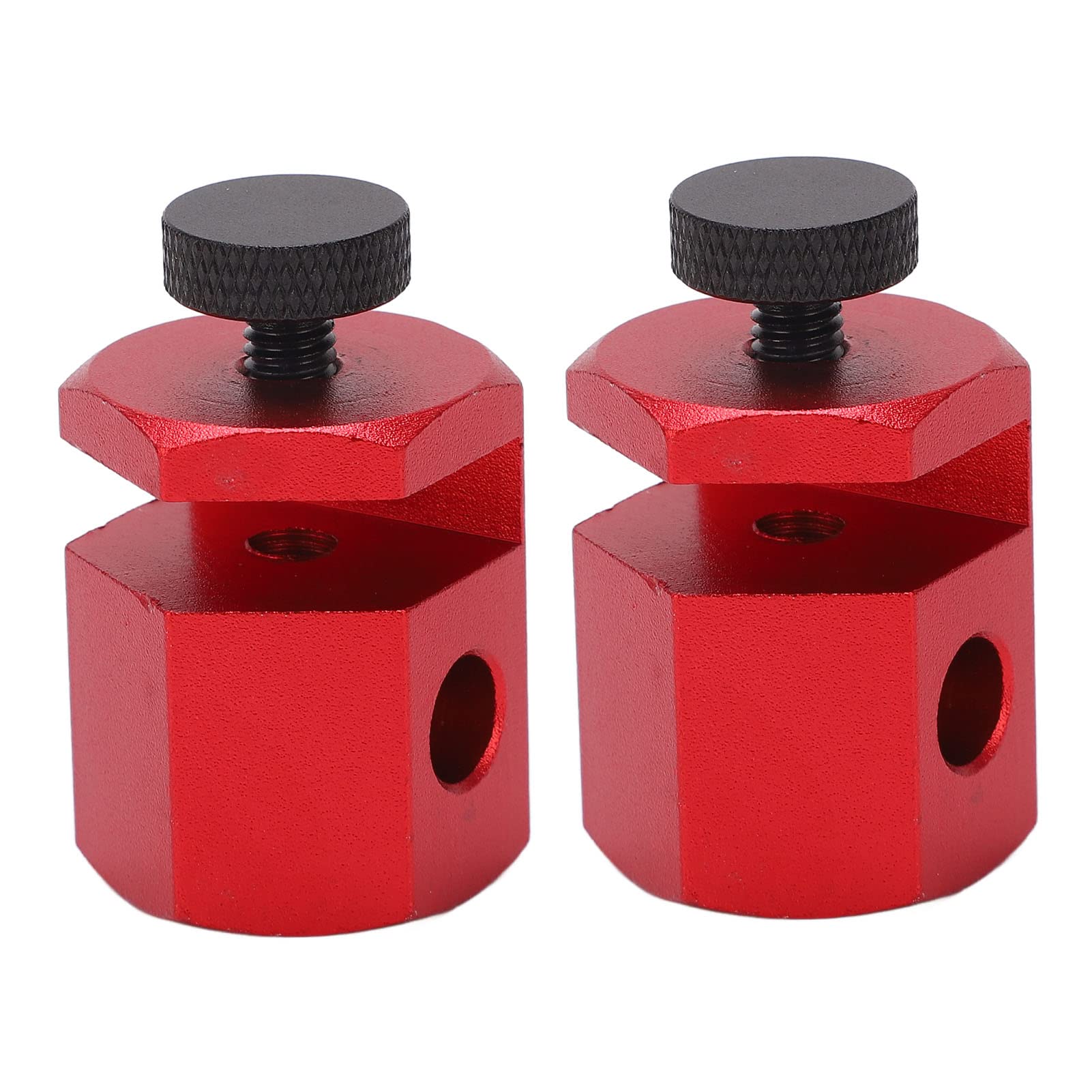 2PCS Stair Gauges for Framing Square, Layout Stringer Jigs Rafter Block, with Knurled Thumbscrew, Red Anodize Aluminum Alloy