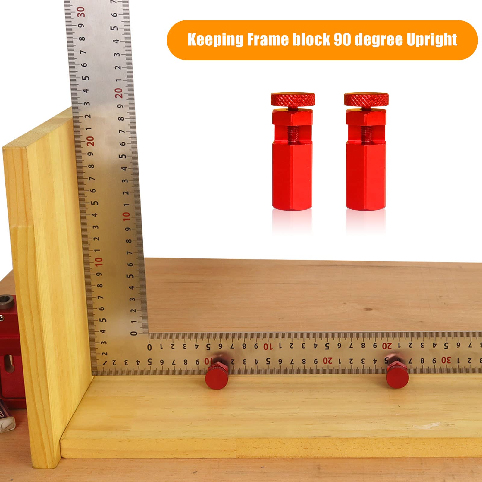 2Sets Tall Stair Gauges for Framing Square with Holder and Rafter Lengthen Anti-Lost Non-Slip Framing Square Stops Stair Gauge Knobs for Circular Saw, Carpentry Squares, Stair Stringer Layout Tool