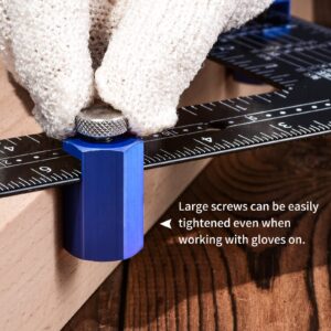 Tall Stair Gauges for Framing Square, Ortis Framing Jig for Easier and Faster Stair Layout, Non-Slip, Pack of 2, Blue