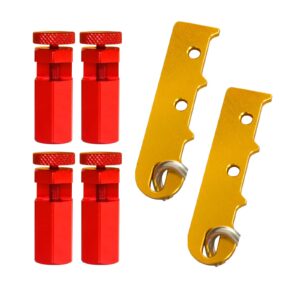 Upgrade Tall Stair Gauges for Framing Square, Easy Grip Tall Stair Gauges for Framing Jig Stair Layout with Holder Carabiner Stair Gauges Knobs Tool,Non-Slip (2 Sets, Red)