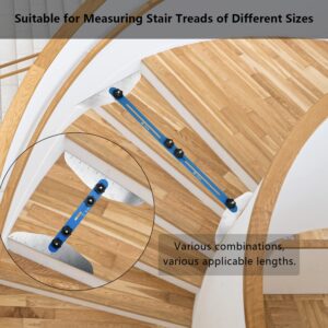 Stair Tread Template Tool, Kingson Stainless Steel Stair Measuring and Scribe Tool with Scales, Wood Stair Jig for Layout Shelf, Stairs, Risers, Drywall and Partitions