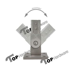 Stainless Steel Adjustable Stop Flange For Stairs Stringer Handrail Post Stainless Steel Systems (1-5/8" Square)