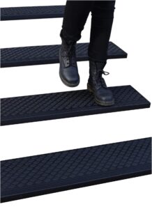 finehous rubber stair treads non-slip outdoor 48"x10" (4-pack) – anti-slip step mat with nosing