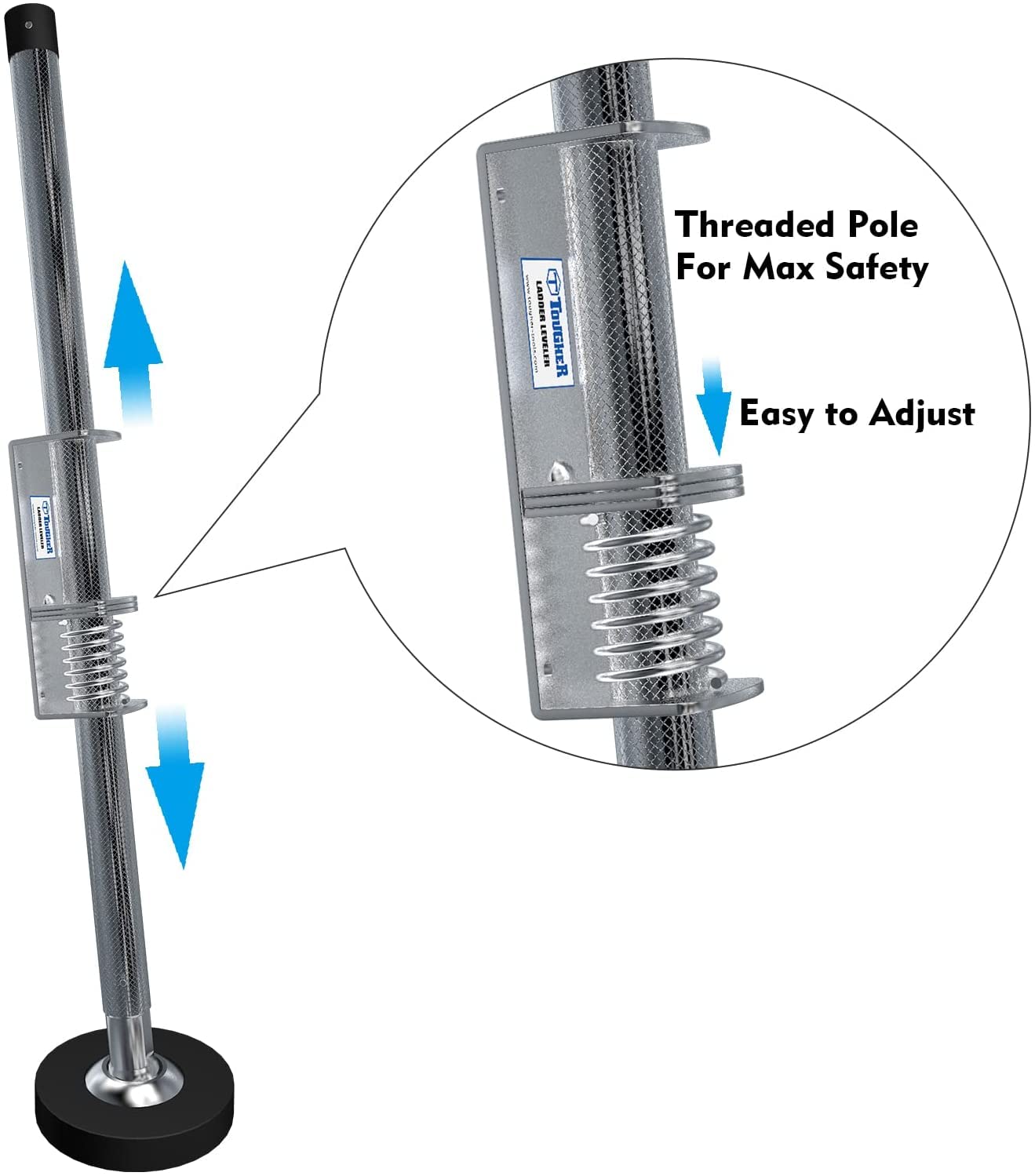 TOUGHER Ladder Leveler Pair,Ladder Accessories Tools Working on Stairs, Adjustable Ladder Leveler for Stable Platform and Ground Level for All Surfaces-Standard Version （20"）