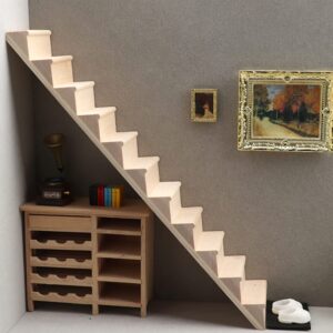 Toyvian Doll House Stairs Landscape Layout Props Miniature Staircase Mini House Stairs Model Home Décor Stairs Statues Wood Stairs Mini Stair Step Mini Houses Wooden Furniture Small Stairs