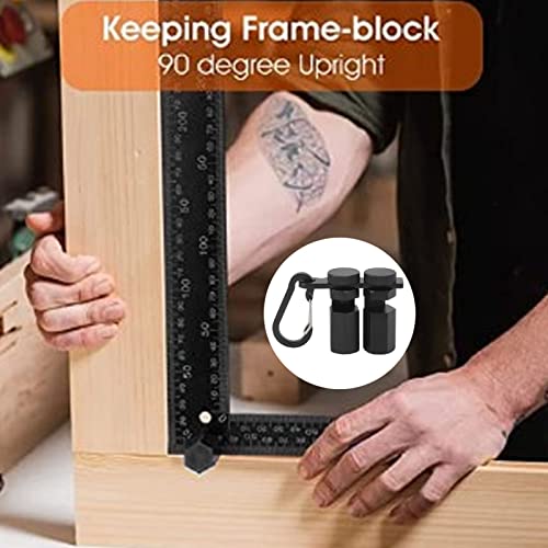 Stair Gauge Knob, Framing Square Stops Stair Gauge Knobs Aluminium Alloy Stair Stringer Layout Tool (Black)