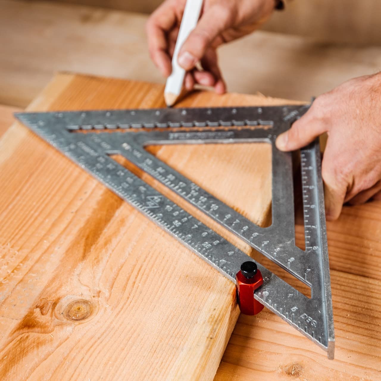 Tall Stair Gauges for Layout Framing Square Attachment Rip Guide Speed Square Jigs (Red)