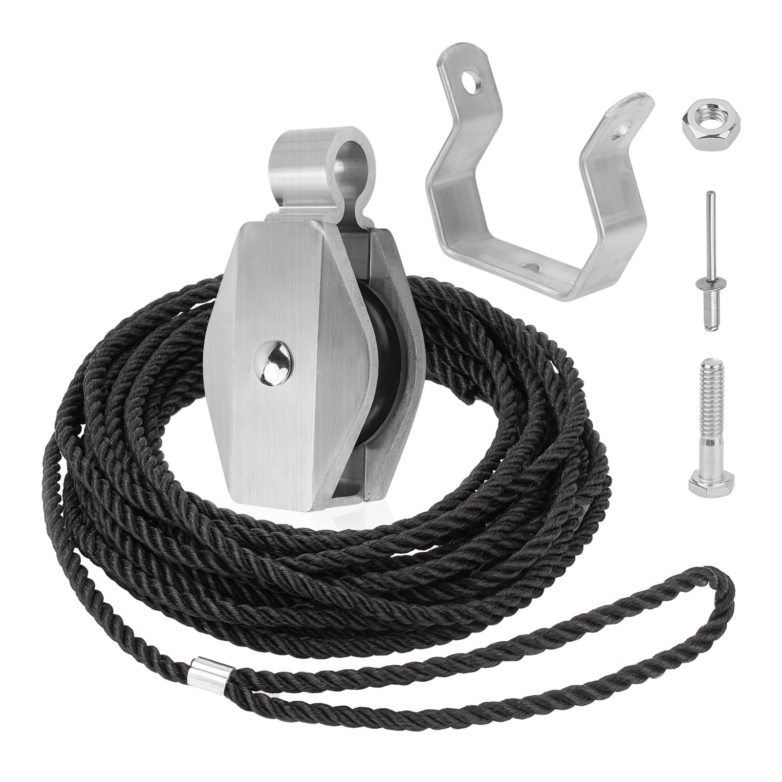 GRONGU Extension Ladder Rope & Pulley Kit Replacement Part Compatible with Werner Aluminum and Fiberglass Extension ladders Replacement for Werner 31-12 Pulley Kit and AC30-2 Extension Ladder Rope