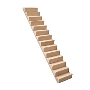 milageto 1/12 dollhouse unpainted staircase stair stringer step model diy wooden mini staircase for architectural diy scenery building