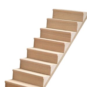 Milageto 1/12 Dollhouse Unpainted Staircase Stair Stringer Step Model DIY Wooden Mini Staircase for Architectural DIY Scenery Building