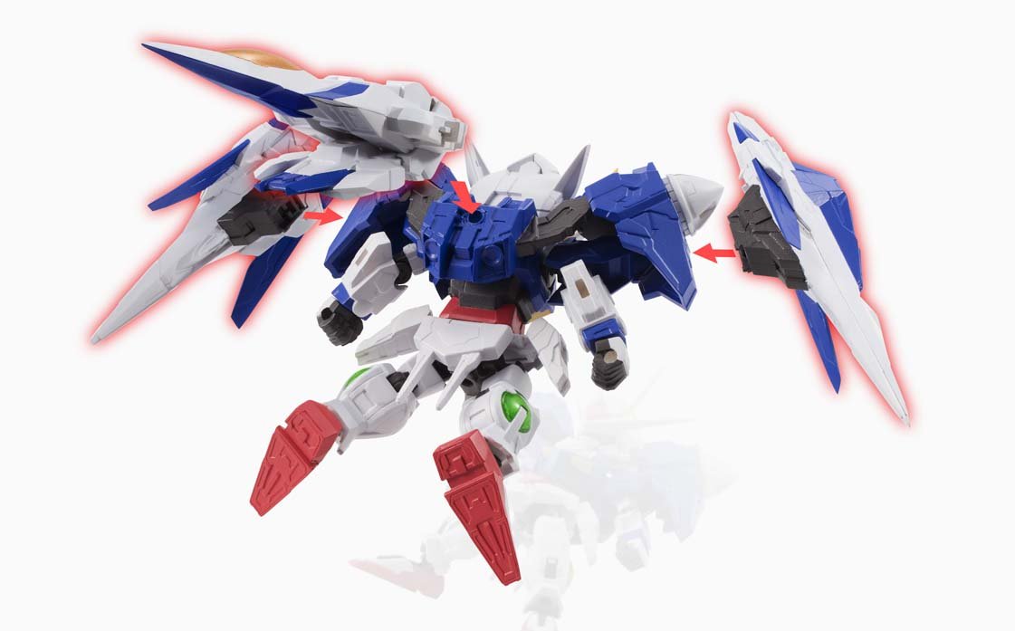 TAMASHII NATIONS Bandai Nxedge Style 00 Gundam and 00 Raiser 00 Gundam Action Figure