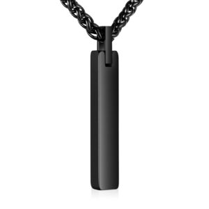 Dletay Urn Necklace for Ashes Stainless Steel Cremation Jewelry for Ashes Memorial Ash Necklace for Men Women Ash Holder Black