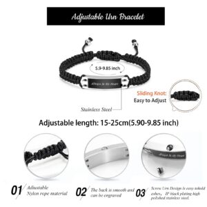 zeqingjw Cremation Bracelet for Ashes Adjustable Cremation Urn Bracelet Bangle for Ashes Stainless Steel Memorial Ashes Keepsake Jewelry for Men Women