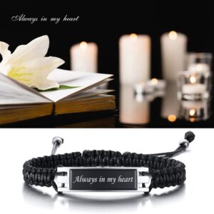 MPRAINBOW Adjustable Cremation Memorial Urn Bracelet - 2pcs Stainless Steel Cremation Manmade Braided Urn Bracelet Keepsake Urn Bracelet for Ashes with Fill Kit