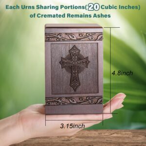 Cremation Urns for Human Ashes Adult Male Female, Wooden Carved Cross Urns Box and Casket for Ashes Men Women Child, Pets Cat Dog Urn, Burial Funeral Memorial Urns for Ashes, Holds 20 Cubic Inch