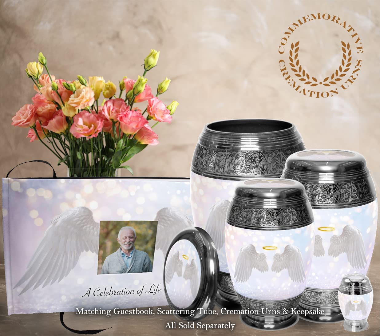 Guardian Angel Cremation Urn for Human Ashes Adult Female for Funeral, Burial & Home - Urns for Ashes Adult Large Urns for Mom & Cremation Urns for Women Guardian Angel Urn