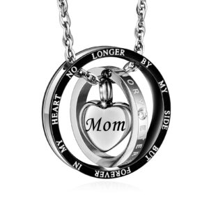 XIUDA Cremation Urn Necklace for Ashes Eternal Memory Carved Keepsake Stainless Steel Urn Jewelry Memorial Ash Holder