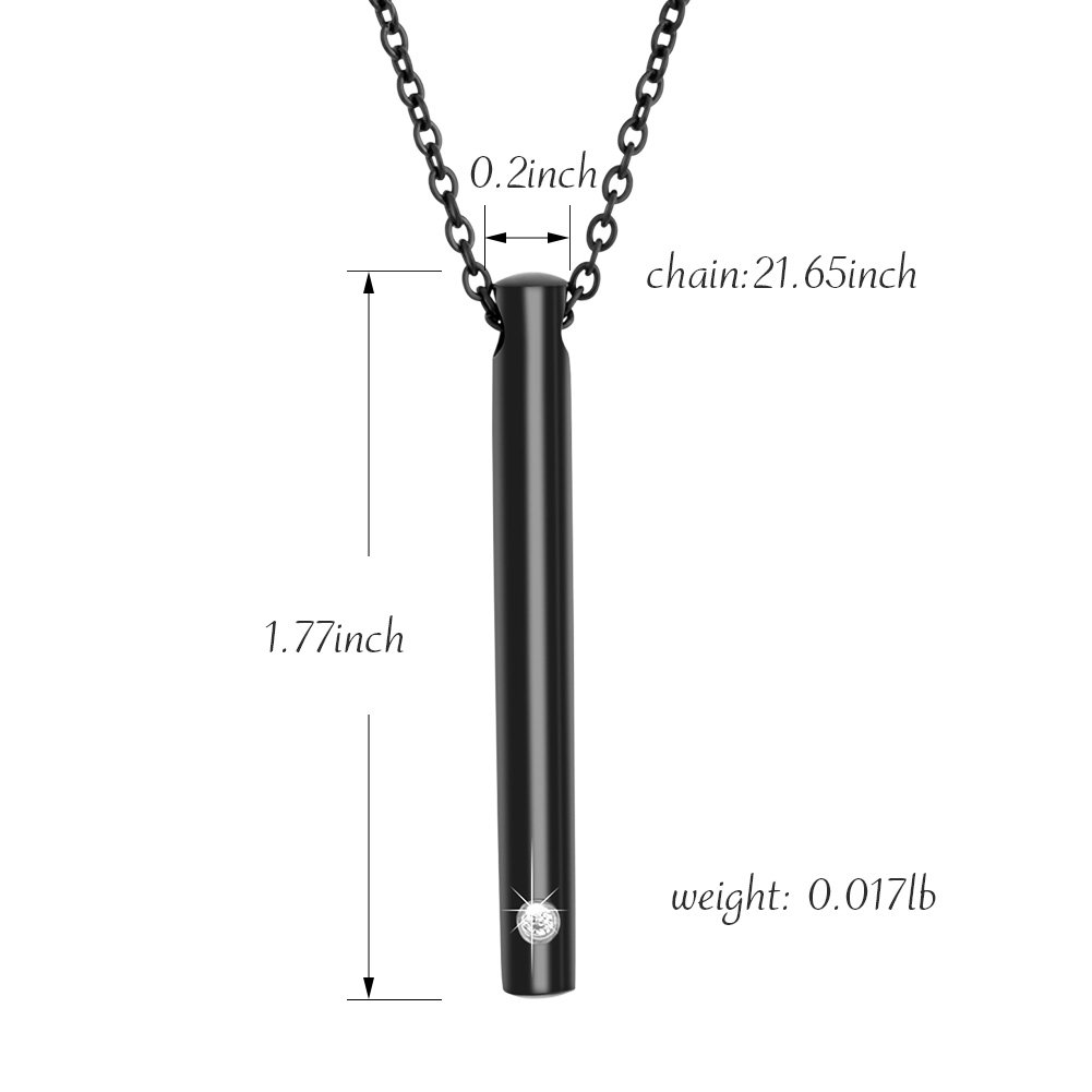 XIUDA Urn Necklace for Ashes Stainless Steel Cremation Necklace with Crystal Memorial Pendant Necklace